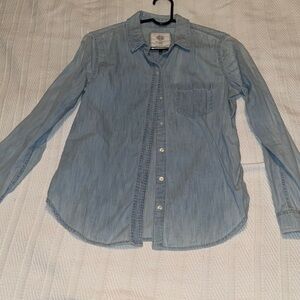 SO Women's Light Blue Button Down Shirt